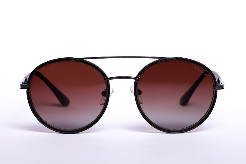 VEGAS Full Rim Round Men Saddle Brown  Sunglasses V2043 C6 - Image 1